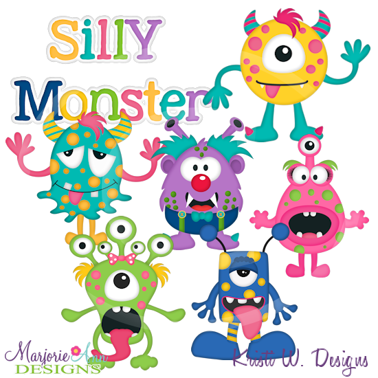 Silly Monster SVG Cutting Files Includes Clipart - Click Image to Close